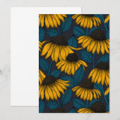 Yellow coneflowers on dark blue (正面/裏面)