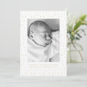 Yellow Confetti Baby Birth Announcement Photo Card 案内状 (スタンド正面)