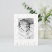 Yellow Confetti Baby Birth Announcement Postcard ポストカード (スタンド正面)