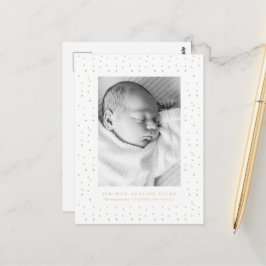 Yellow Confetti Baby Birth Announcement Postcard ポストカード