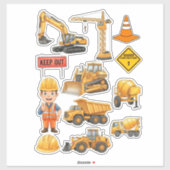 Yellow Construction Truck Builder Vinyl Sticker シール (シート)