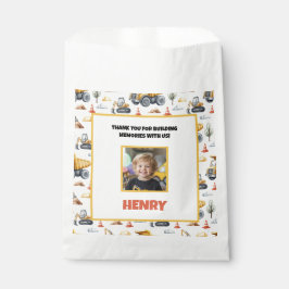 Yellow Construction Trucks Boy Birthday Thank You  フェイバーバッグ