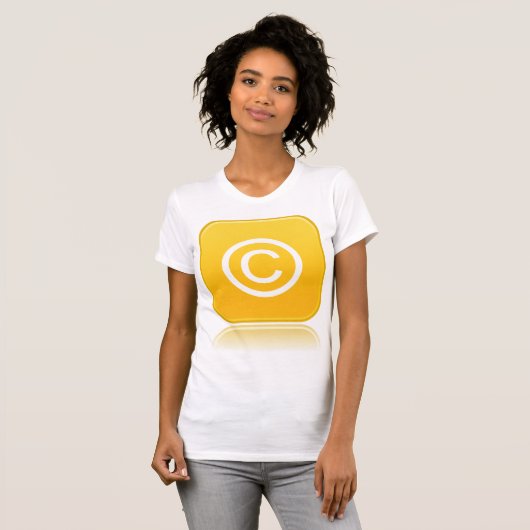 Yellow Copyright Symbol Icon Tシャツ (正面フル)