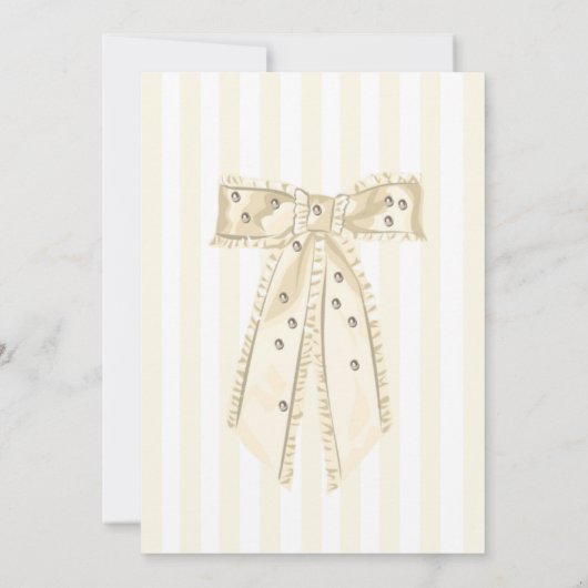 Yellow Coquette Bow Elegant Thirtieth Birthday 招待状 (裏面)