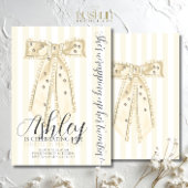 Yellow Coquette Bow Elegant Thirtieth Birthday 招待状