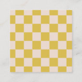Yellow Cream Checkerboard Bold Square Colorful スクエア名刺 (裏面)