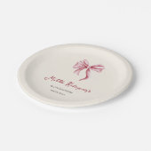 Yellow Cream Pink Bow Girl Quinceanera Birthday ペーパープレート (アングル)