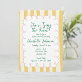 Yellow Cream Striped She's Tying the Knot Bridal 招待状 (スタンド正面)