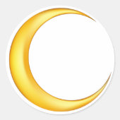 Yellow Crescent Moon ラウンドシール (正面)