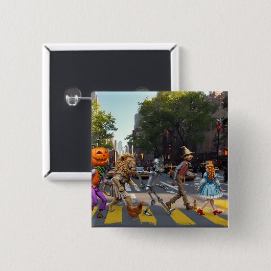 yellow crosswalk 缶バッジ (正面&裏面)