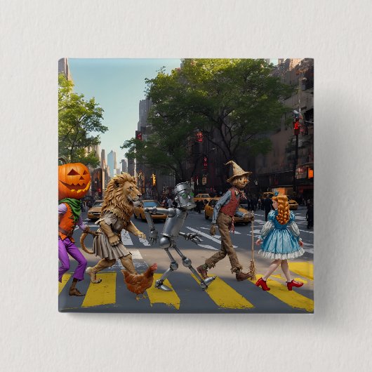 yellow crosswalk 缶バッジ (正面)