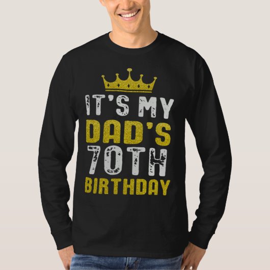Yellow Crown 70th Bday For Dad From Son Daughter Tシャツ (正面)