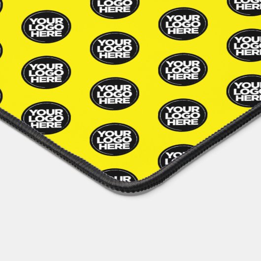 Yellow Custom Business Logo Pattern デスクマット (コーナー)