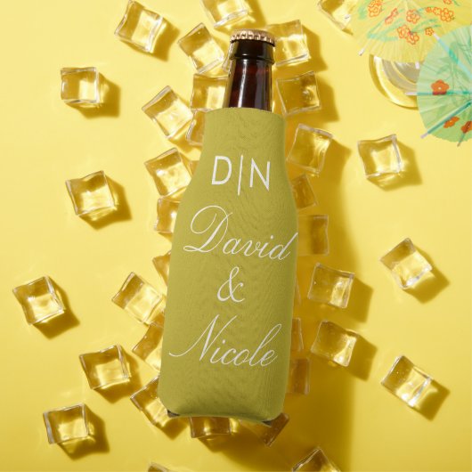 Yellow Custom Text Can Cooler Personalized Sleeve ボトルクーラー (インサイチュ 夏)