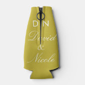 Yellow Custom Text Can Cooler Personalized Sleeve ボトルクーラー (裏面)