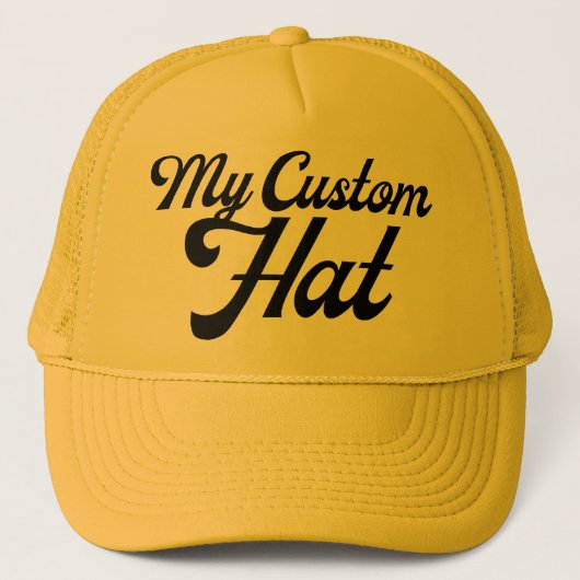 YELLOW Custom Trucker Hat Mesh Back Cap Blank キャップ (正面)