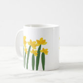 Yellow Daffodil Floral Flower コーヒーマグカップ (正面左)