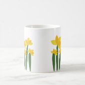 Yellow Daffodil Floral Flower コーヒーマグカップ (中央)