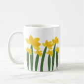 Yellow Daffodil Floral Flower コーヒーマグカップ (左)