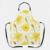 Yellow Daffodil Floral Spring Garden Pattern エプロン (正面)