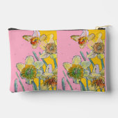 Yellow Daffodil Flower Pattern Watercolor Girls アクセサリーポーチ (裏面)