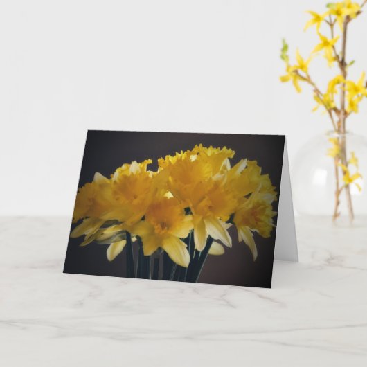 Yellow Daffodil Flowers in Sunlit Window Note Card カード (黄色い花)
