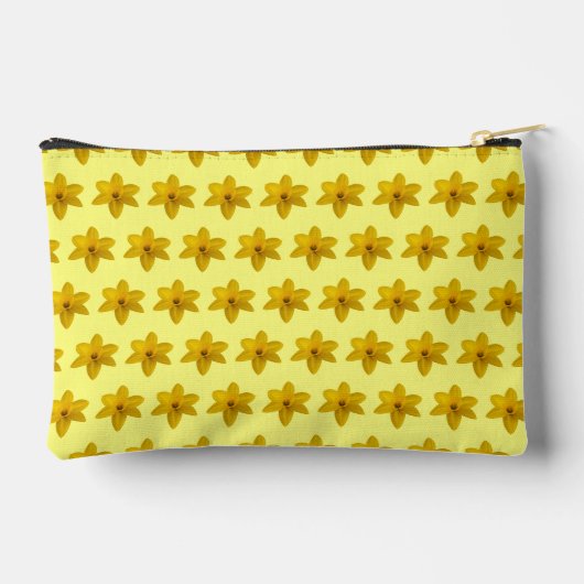 Yellow Daffodil Seamless Pattern Pouch アクセサリーポーチ (裏面)