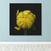 Yellow Dahlia Bud Canvas Print キャンバスプリント (インサイチュ (ウッドフロア))