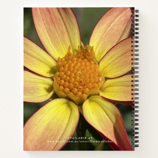 Yellow Dahlia Customizable Spiral Notebook ノートブック (裏面)