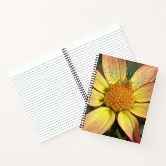 Yellow Dahlia Customizable Spiral Notebook ノートブック (内部)