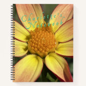 Yellow Dahlia Customizable Spiral Notebook ノートブック (正面)