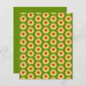 Yellow Dahlia Pattern on Green Scrapbook Paper (正面/裏面)