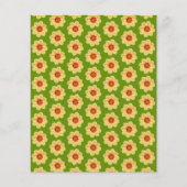 Yellow Dahlia Pattern on Green Scrapbook Paper (正面)