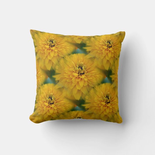 Yellow Daisy Flower Nature Pattern クッション (正面)