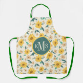 Yellow Daisy Flower Pattern エプロン (正面)