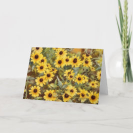 Yellow Daisy Flowers Art Blank Note Card カード