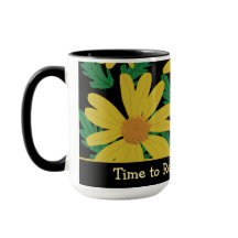 Yellow daisy flowers with green leaves