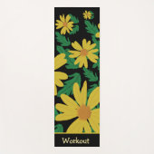 Yellow daisy flowers with green leaves  ヨガマット (正面)