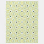 Yellow decorative geometric patterned  フリースブランケット (正面)