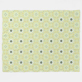 Yellow decorative geometric patterned  フリースブランケット (正面(横))