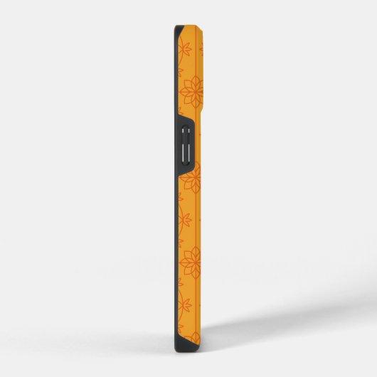 Yellow Decorative mandala art geometric Pattern iPhoneケース (右側面)