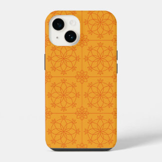 Yellow Decorative mandala art geometric Pattern iPhone 14ケース