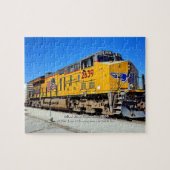Yellow Diesel Locomotive Train - Add Name  ジグソーパズル (横)