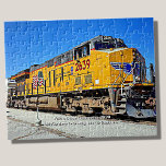 Yellow Diesel Locomotive Train - Add Name  ジグソーパズル<br><div class="desc">Yellow Diesel Locomotive 2639   -  Add your Name or a Greeting - Change Any Text or blank any text to delete. See my store for lots more Steam and Diesel Train Gift Ideas.</div>