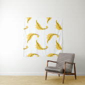 Yellow dinosaur seamless pattern. Funny vintage il タペストリー (インサイチュ(横))