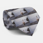 Yellow Dog on dock Yellow Labrador retriever ネクタイ (ロール)