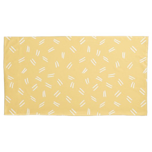 Yellow Doodle Pattern Pair Of Pillowcases 枕カバー (正面左)