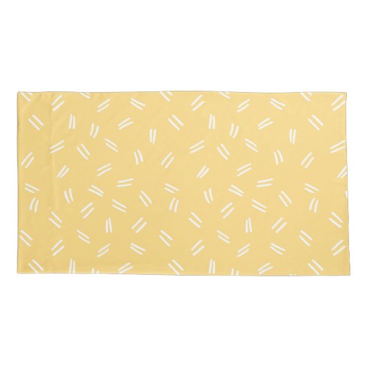 Yellow Doodle Pattern Pair Of Pillowcases 枕カバー (裏面-左)