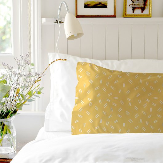 Yellow Doodle Pattern Pair Of Pillowcases 枕カバー