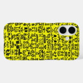 Yellow Doodle Pattern Phone Case – Abstract Black Case-Mate iPhoneケース (裏面 (横))